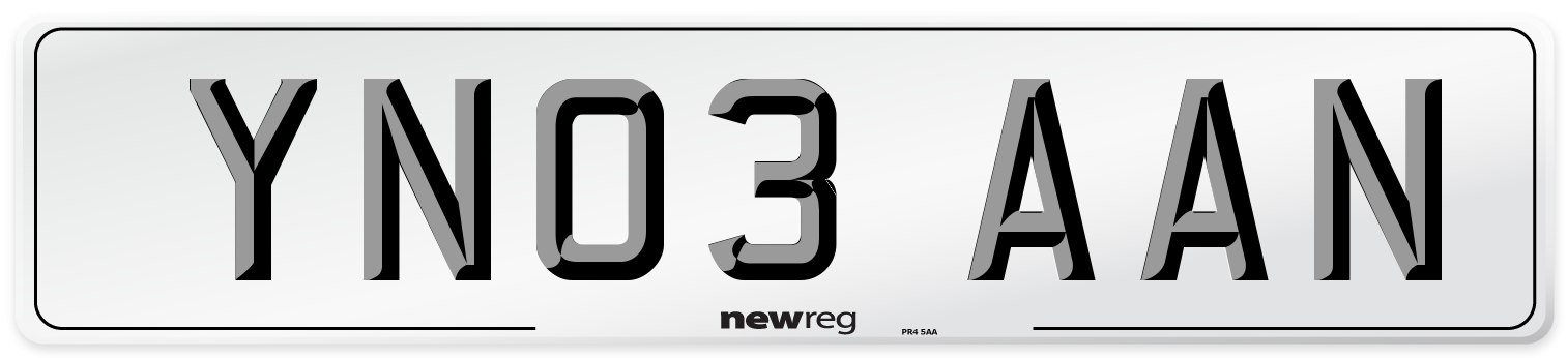 YN03 AAN Number Plate from New Reg